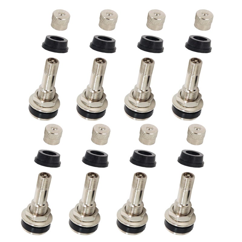 Ketofa TR-416 Metal Tire Valve Stems, Outer Mount Fits 0.453" & 0.625" Rim Holes Long 1 1/2", Silver (8 Pcs) - Image 5
